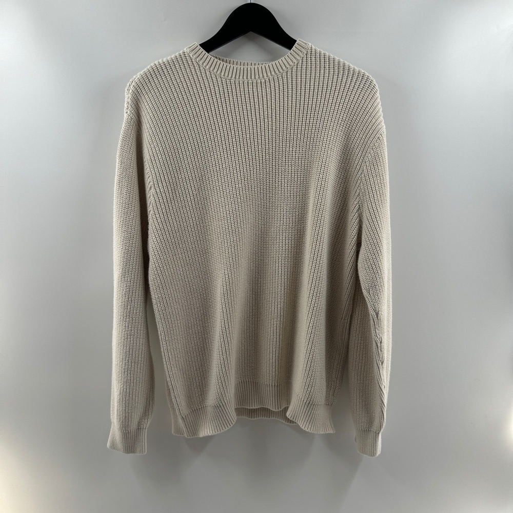 John Galt Oversized Beige Sweater One Size Cozy Neutral Pullover - Picture 1 of 8